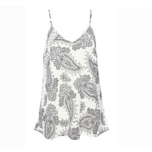 Brooke Printed Black & White Sleeveless Top Cami Size XS NWT